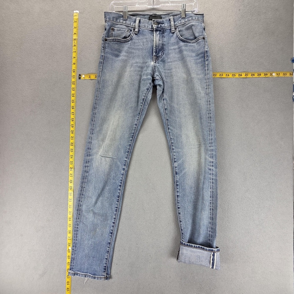 Selvedge Jeans Mens 30x32 Blue Uniqlo Light‎ Wash Slim Skinny Honeycomb Zip Fly